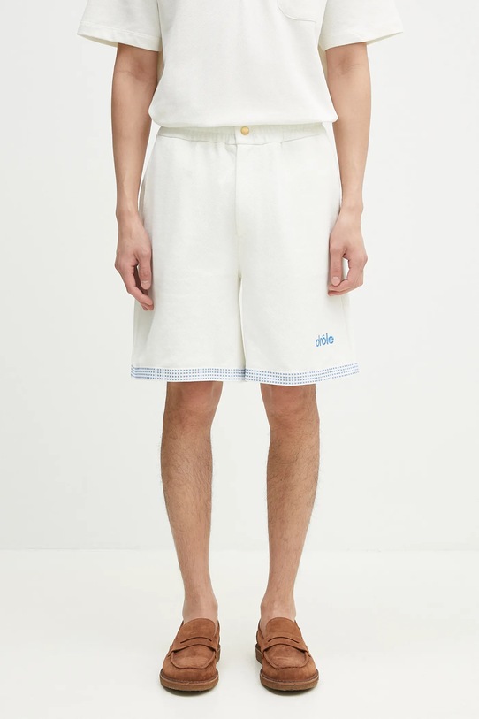 Drôle de Monsieur pantaloni scurți din bumbac Le Short Pique bumbac alb G.BS159.CO162.OW