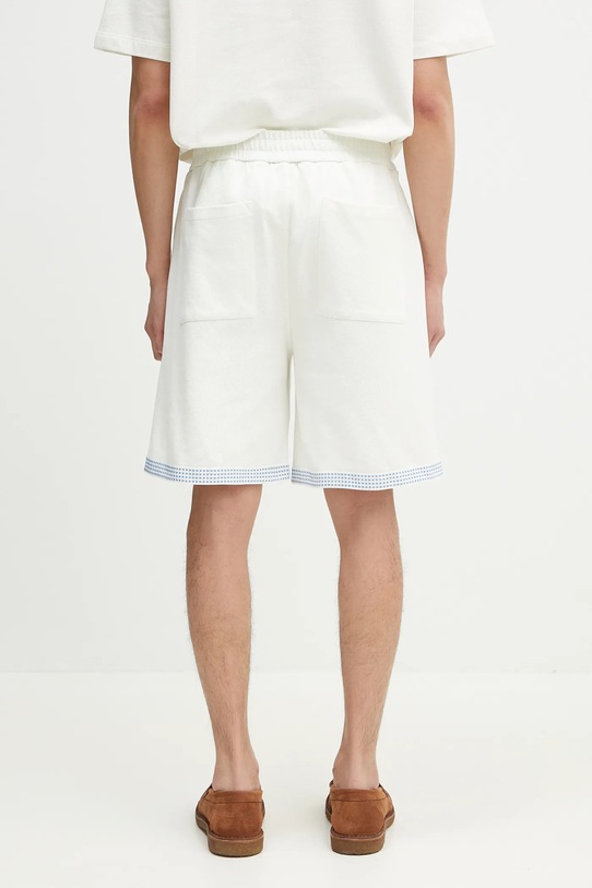Îmbrăcăminte Drôle de Monsieur pantaloni scurți din bumbac Le Short Pique G.BS159.CO162.OW alb