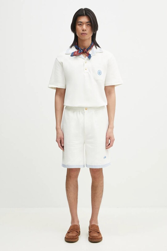 Памучен къс панталон Drôle de Monsieur Le Short Pique G.BS159.CO162.OW бял