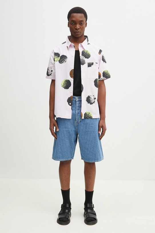 Джинсові шорти Drôle de Monsieur Le Short Baggy Rayures G.BS147.CO179.LBE блакитний