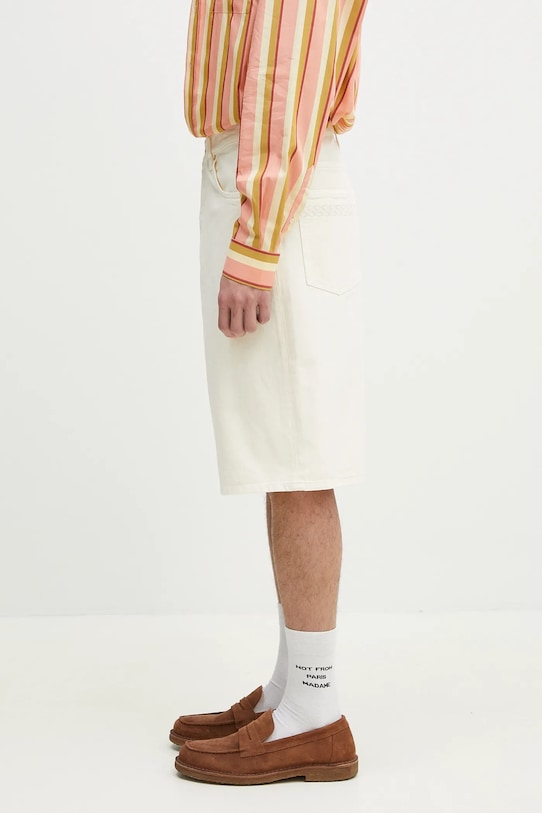 Памучен къс панталон Drôle de Monsieur Le Short Baggy G.BS147.CO188.OW бежов SS25