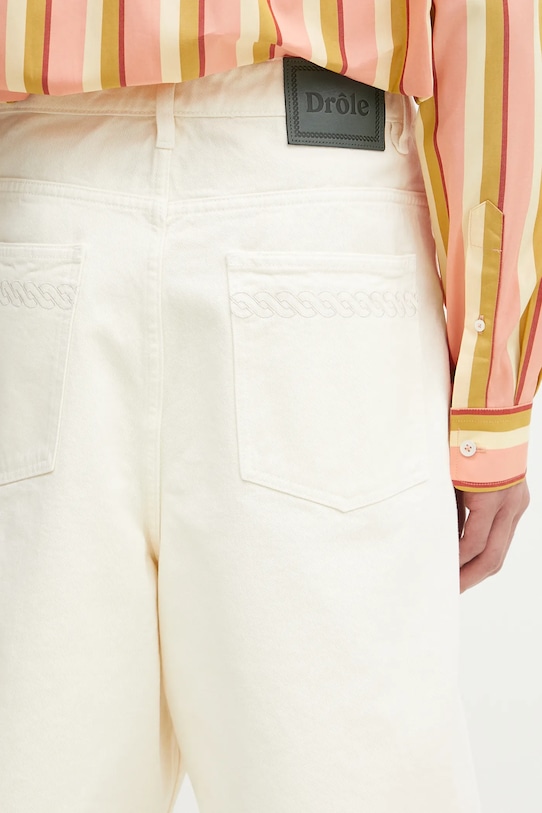 Памучен къс панталон Drôle de Monsieur Le Short Baggy бежов G.BS147.CO188.OW