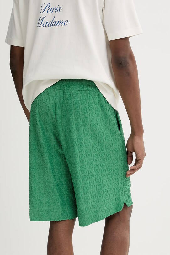 Îmbrăcăminte Drôle de Monsieur pantaloni scurți din bumbac Le Short Monogramme G.BS158.CO201.EM verde