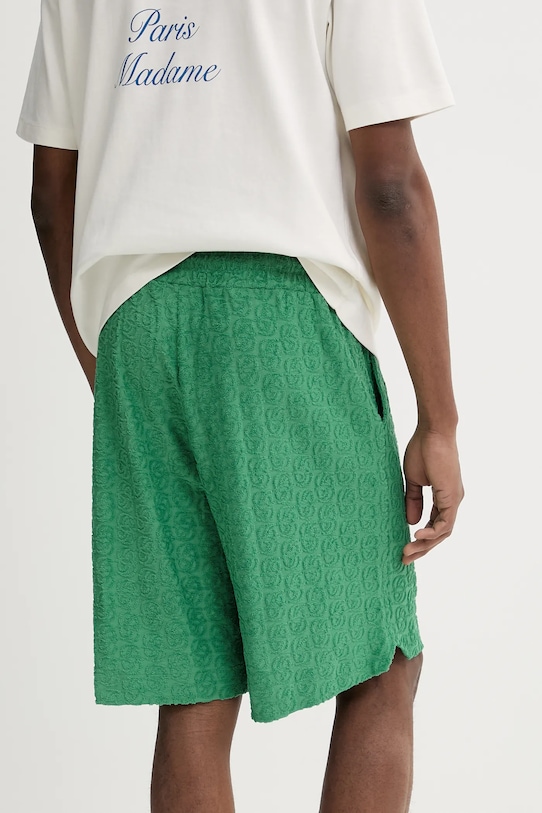Oblačila Bombažne kratke hlače Drôle de Monsieur Le Short Monogramme G.BS158.CO201.EM zelena