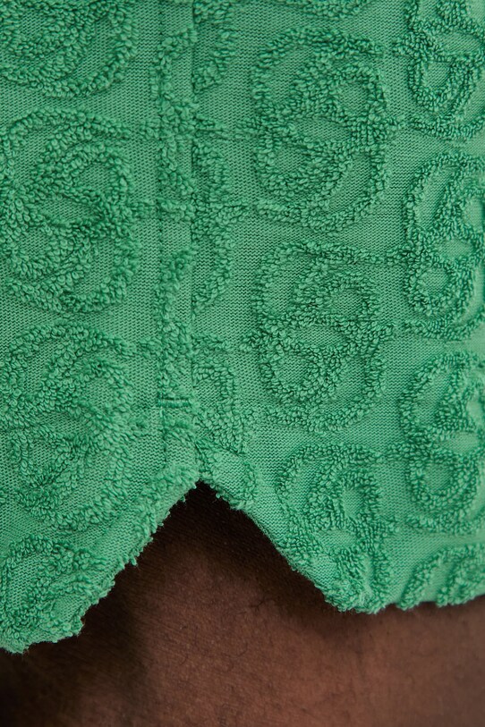 Drôle de Monsieur pantaloni scurți din bumbac Le Short Monogramme verde G.BS158.CO201.EM