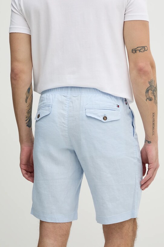 Odzież Tommy Hilfiger szorty lniane MW0MW37804 niebieski