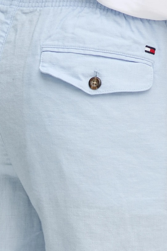 Ľanové šortky Tommy Hilfiger modrá MW0MW37804