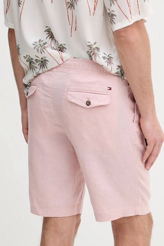 Odzież Tommy Hilfiger szorty lniane MW0MW37804 różowy