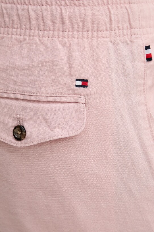 Tommy Hilfiger szorty lniane różowy MW0MW37804