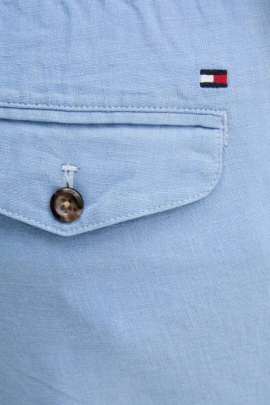 Лляні шорти Tommy Hilfiger блакитний MW0MW37804