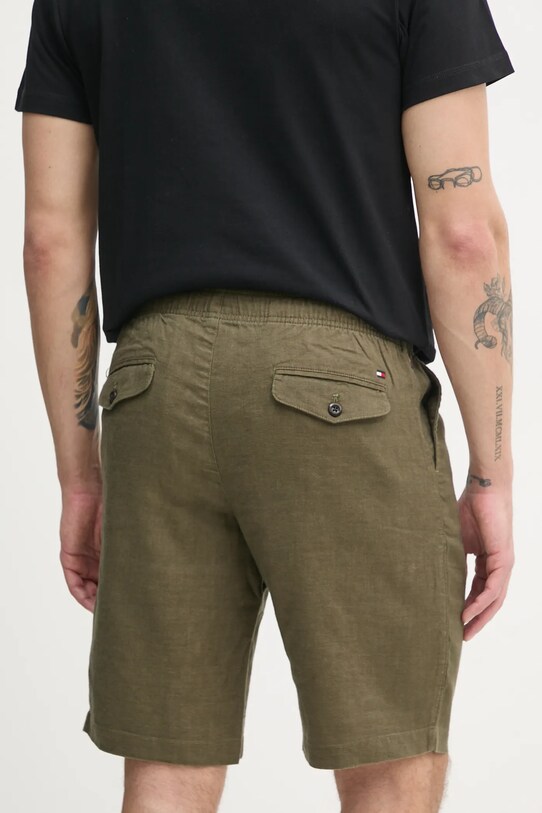 Oblečenie Ľanové šortky Tommy Hilfiger MW0MW37804 zelená