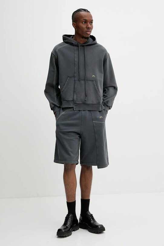 A-COLD-WALL* pantaloni scurti din bumbac ACWMB327 gri SS25