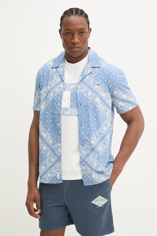 Bavlněné šortky Tommy Jeans námořnická modř DM0DM20936