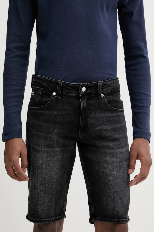 Tommy Jeans szorty jeansowe z elastanem czarny DM0DM20945