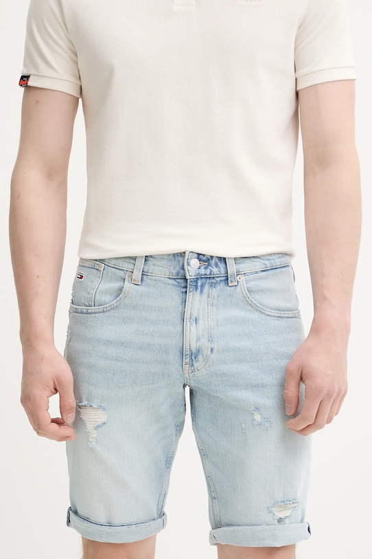 Tommy Jeans szorty jeansowe z elastanem niebieski DM0DM21300