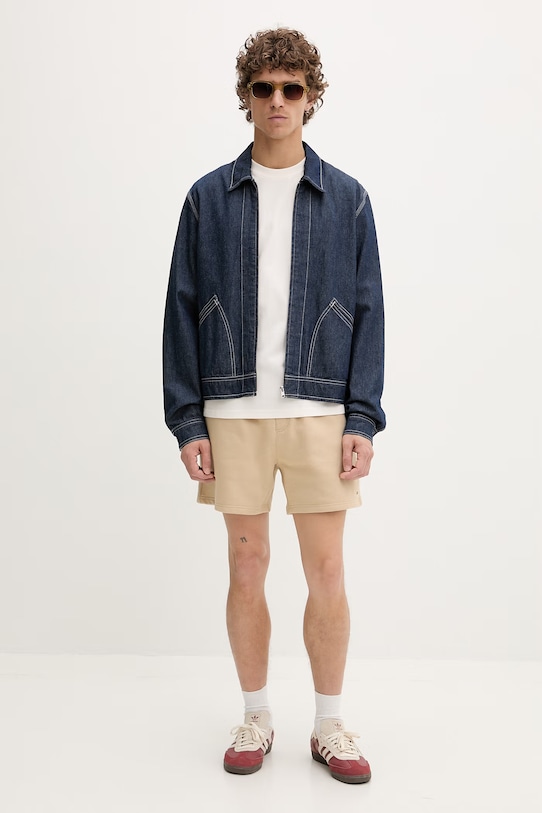 Tommy Jeans szorty dresowe męskie z bawełną DM0DM21931 beżowy SS26