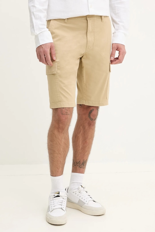 Tommy Jeans szorty tkanina beżowy DM0DM21949