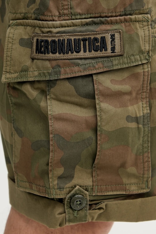 Bavlnené šortky Aeronautica Militare zelená BE250CT3502