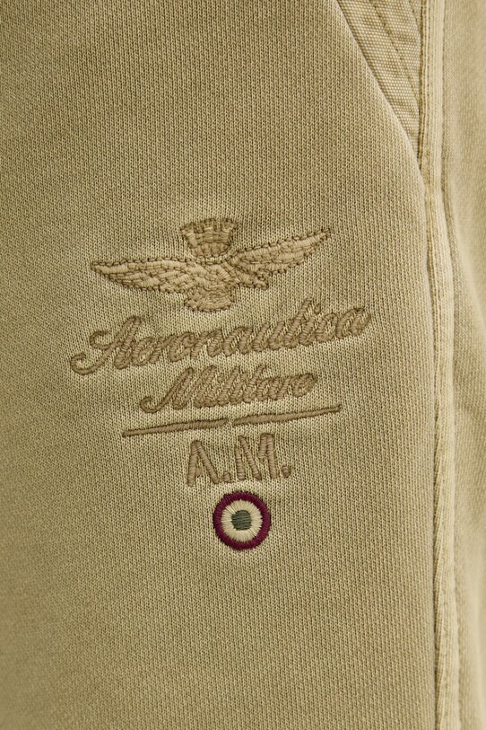 Bavlněné šortky Aeronautica Militare zelená BF016F583