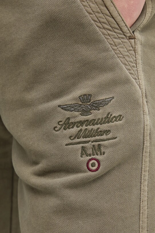 Bavlnené šortky Aeronautica Militare zelená BF016F583