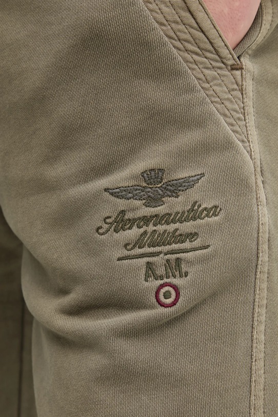 Bavlněné šortky Aeronautica Militare zelená BF016F583