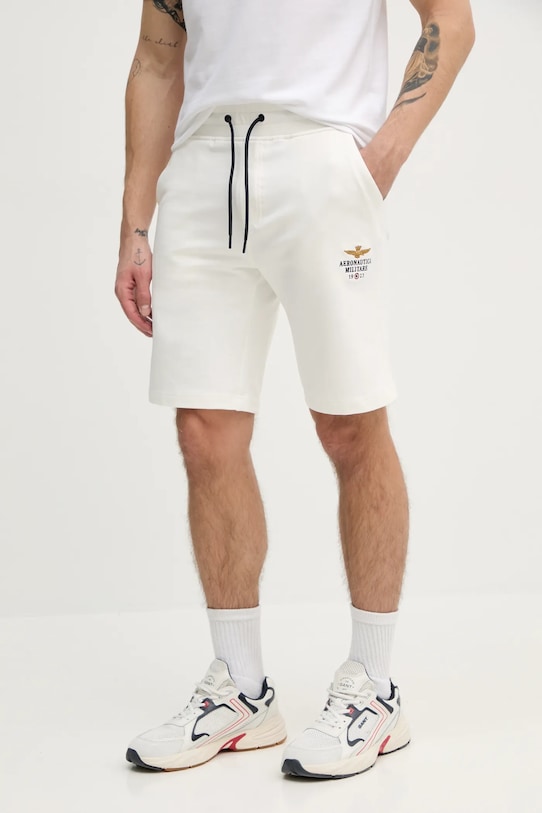 Aeronautica Militare szorty z elastanem beżowy BF017F459