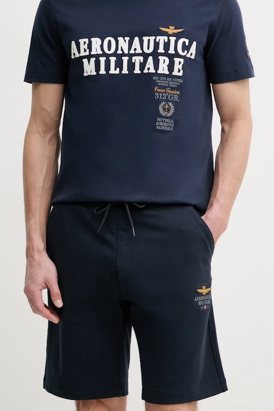 Aeronautica Militare pantaloni scurti tricotaj bleumarin BF017F459