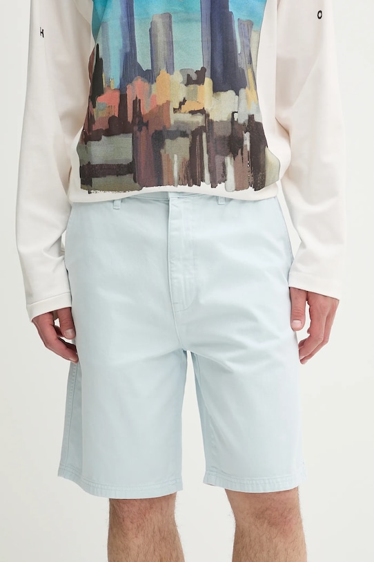 Guess Jeans pamut rövidnadrág szövet kék M5GD44.WGCV1