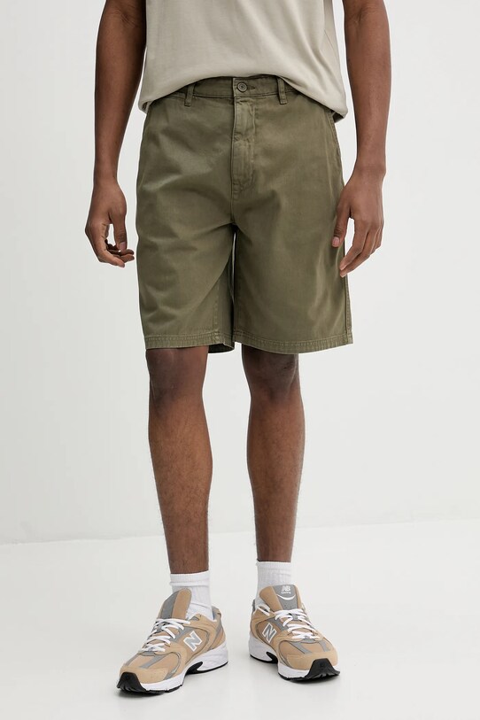 Guess Jeans pantaloni scurti din bumbac bumbac verde M5GD44.WGCV1