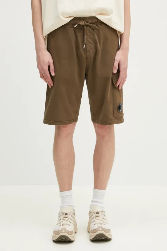 C.P. Company szorty bawełniane gładkie zielony 18CMSB069A002246G