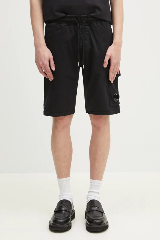 Pamučne kratke hlače C.P. Company pletivo crna 18CMSB069A002246G