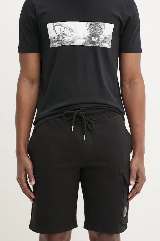 C.P. Company pantaloni scurti din bumbac bumbac negru 18CMSB101A110044G