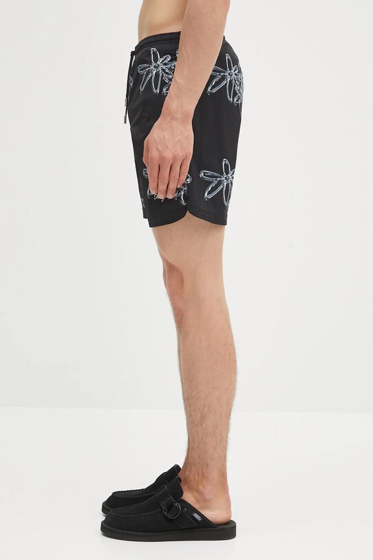 Kratke hlače za kupanje Filling Pieces Swimshorts Chrome 91413741861 crna SS25
