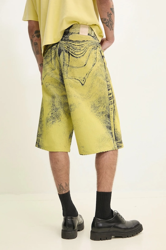 CAMPERLAB szorty jeansowe bawełniane wzorzyste żółty AU00007.005