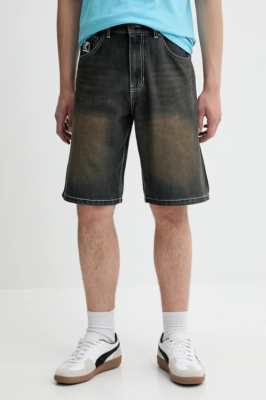 Karl Kani szorty jeansowe tkanina niebieski 60100040
