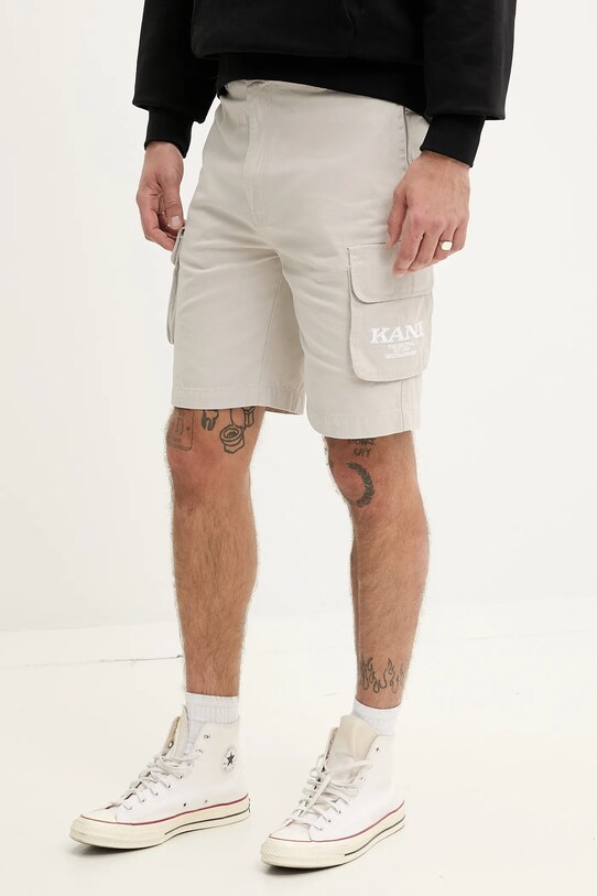 Karl Kani pantaloni scurți din bumbac bumbac bej 60100045