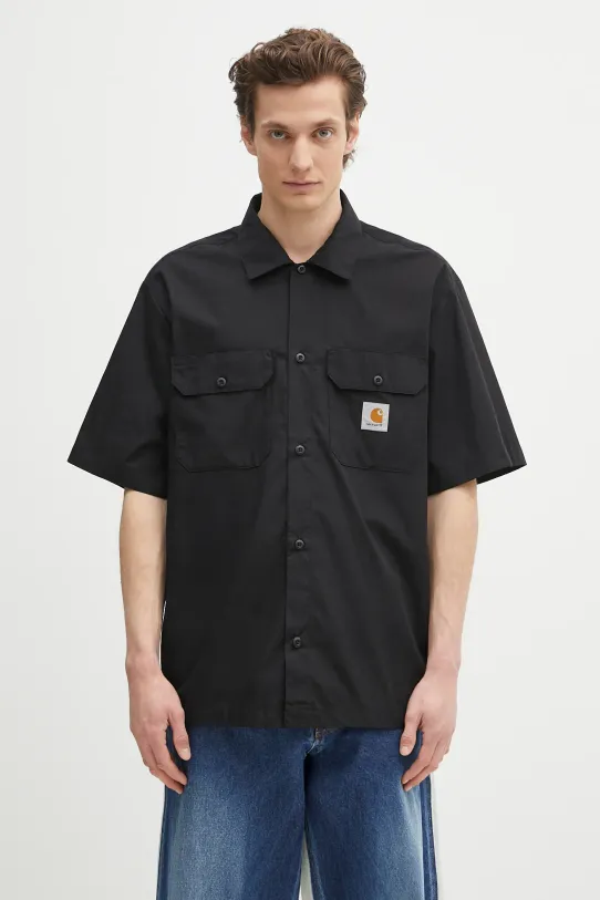 Πουκάμισο Carhartt WIP S/S Craft Shirt χαλαρό μαύρο I035232.89XX
