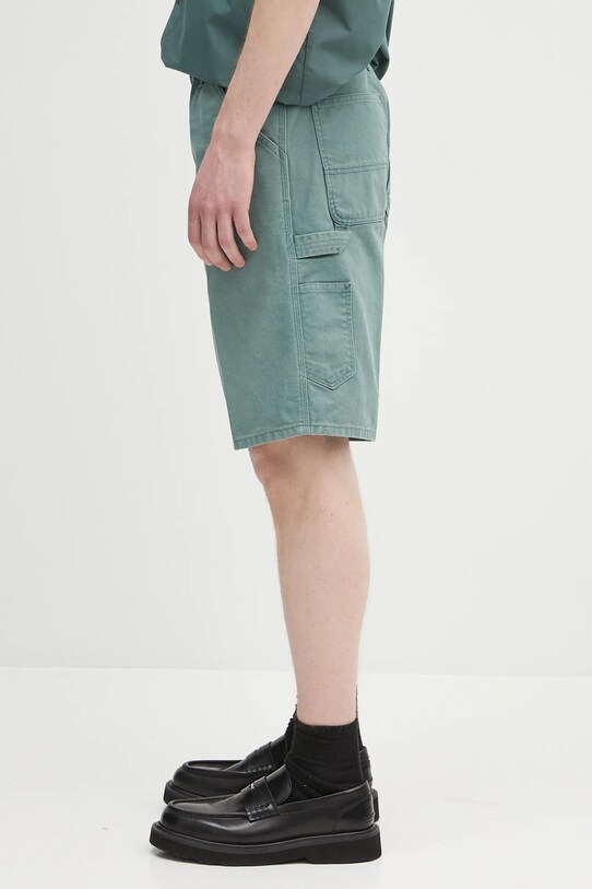 Carhartt WIP cotton shorts Single Knee Short I034797.2M24O green SS25