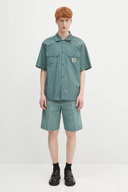 Carhartt WIP cotton shorts Single Knee Short I034797.2M24O green