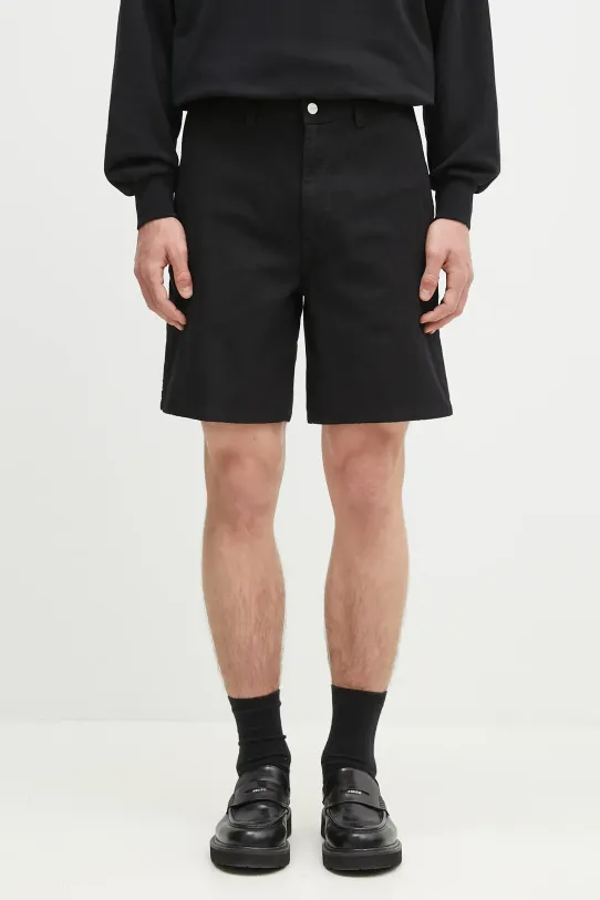 Carhartt WIP pantaloni scurți jeans Drewe Short jeans negru I034802.8902