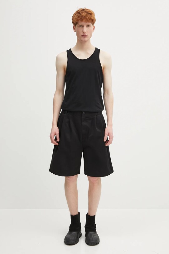 Βαμβακερό σορτσάκι Carhartt WIP Marv Short I034813.8906 μαύρο