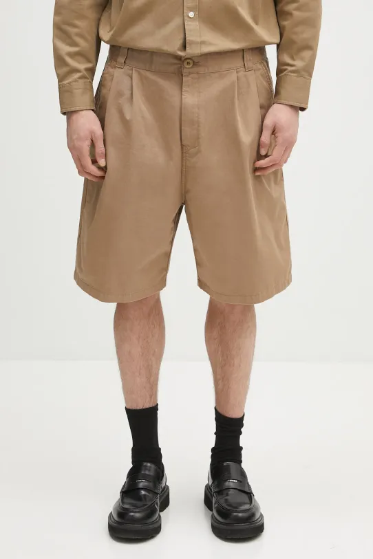 Carhartt WIP pantaloncini in cotone Marv Short semplice marrone I034813.8Y06