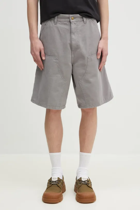 Carhartt WIP cotton shorts Double Knee Short fabric gray I034793.2LR06