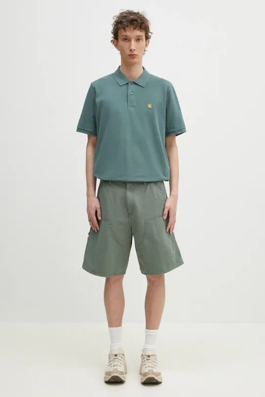 Βαμβακερό σορτσάκι Carhartt WIP Double Knee Short I034793.1YF06 πράσινο