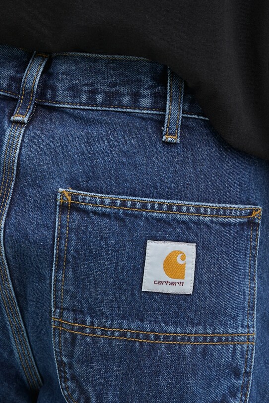 Дънков къс панталон от памук Carhartt WIP Double Knee Short син I034867.106