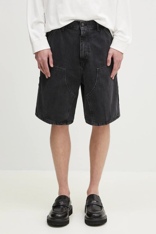 Carhartt WIP pantaloni scurti jeans Double Knee Short uni negru I034867.8906