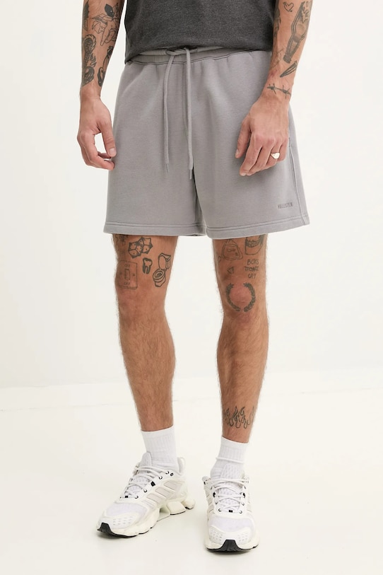 Къс панталон Hollister Co. трикотаж сив KI328.5127.120