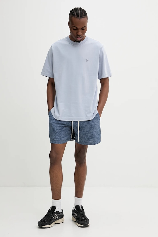 Hollister Co. pantaloni scurți din amestec de in KI328.5133.202 albastru SS25