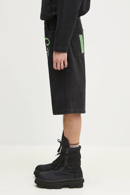 ICECREAM szorty jeansowe bawełniane Running Dog Denim Shorts ICD25103 czarny SS25