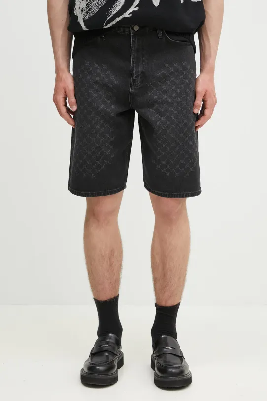 Daily Paper pantaloncini di jeans Laser Monogram Denim Shorts cotone nero 2511132